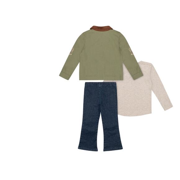 Little Lass Toddler Girls' Jacket, Tee, and Pant 3-Piece Set, Sizes 2T (17) - Picture 3 of 6